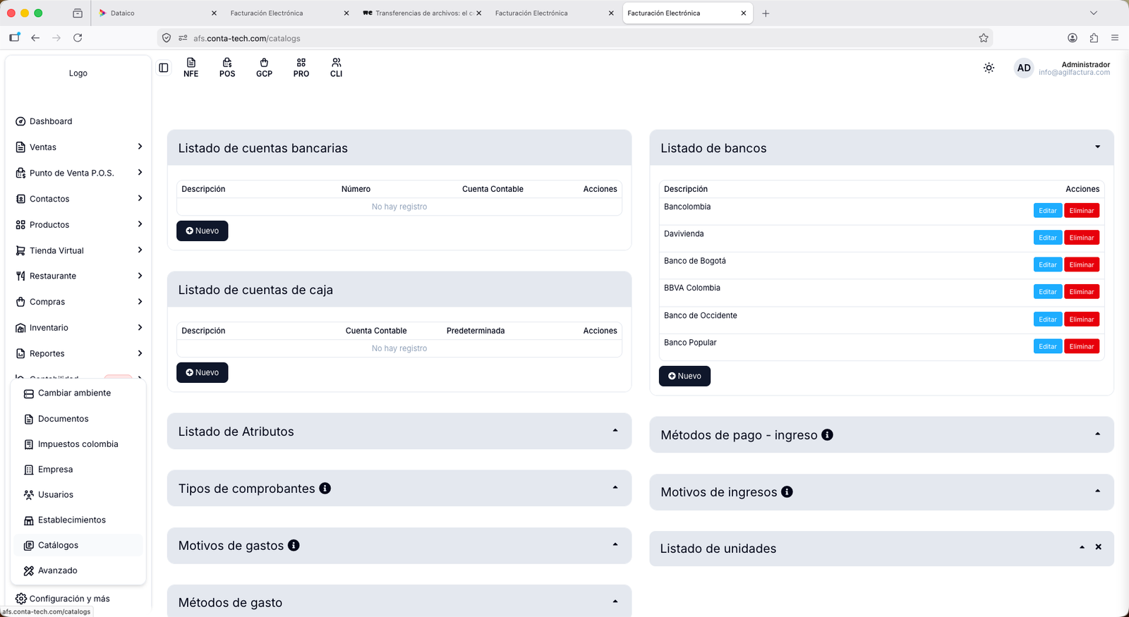 Cuentas bancarias