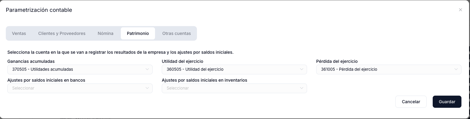 Parametrización patrimonio